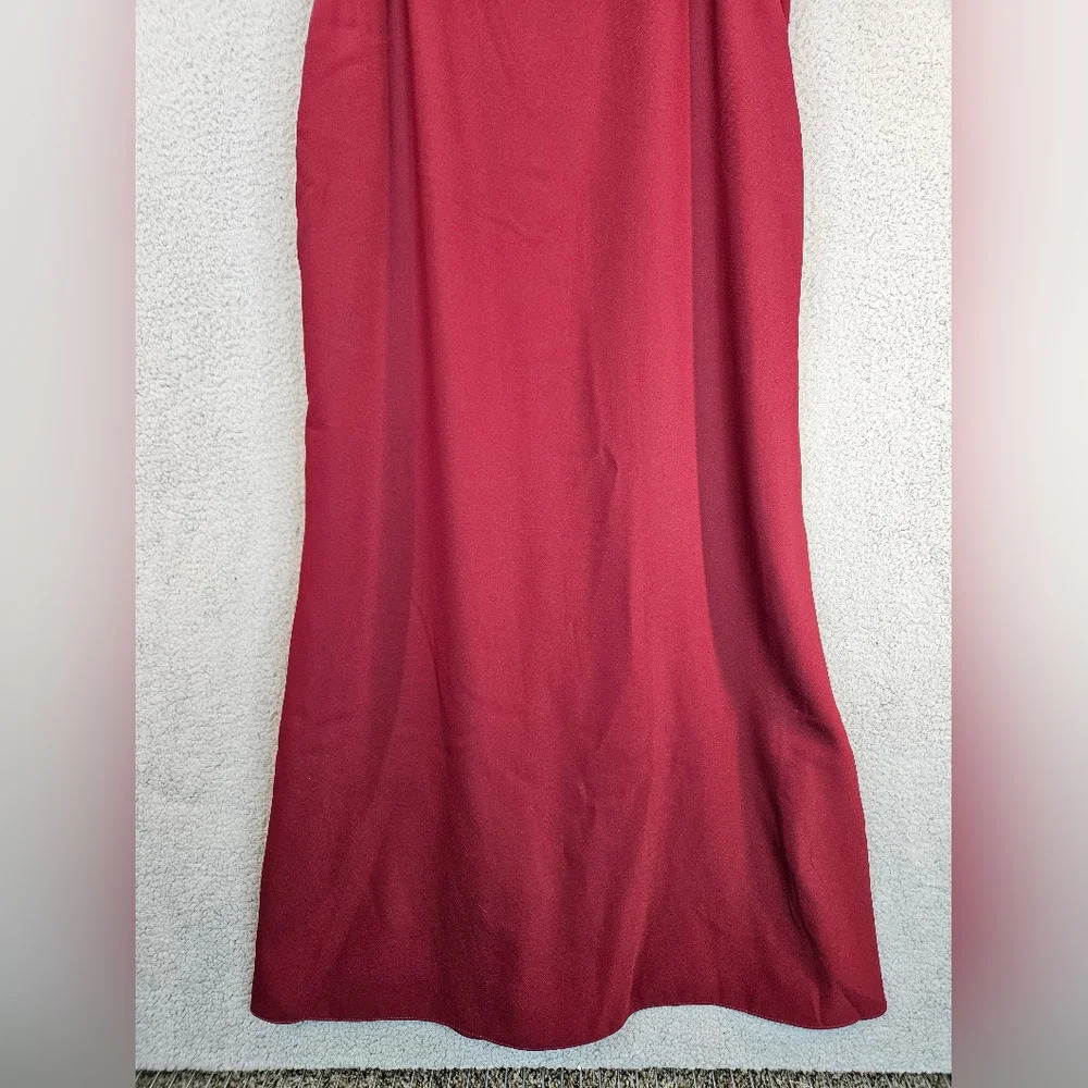 After Six Gown Womens Sz 12 Cabernet Spagetti Straps Pockets Lined Formal - Picture 5 of 14